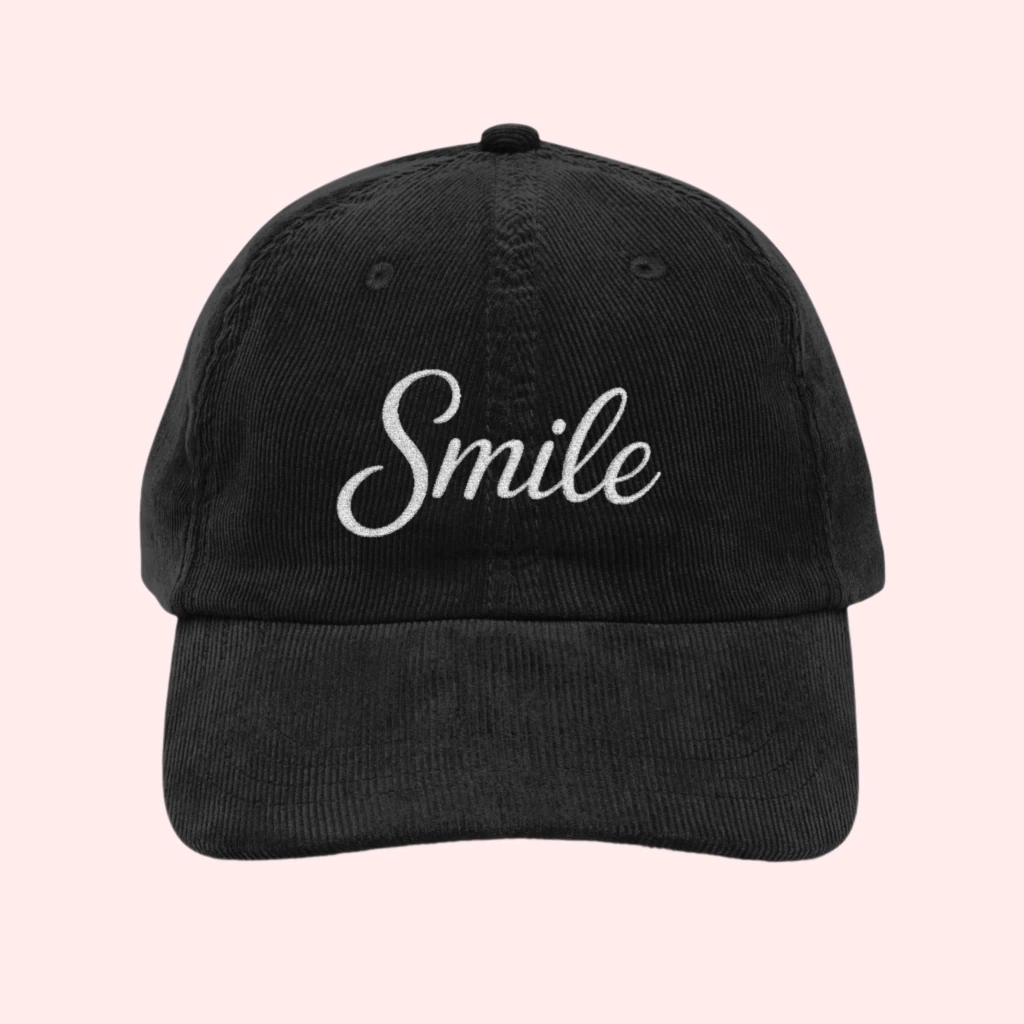 Smile Signature Vintage Corduroy Hat – Black