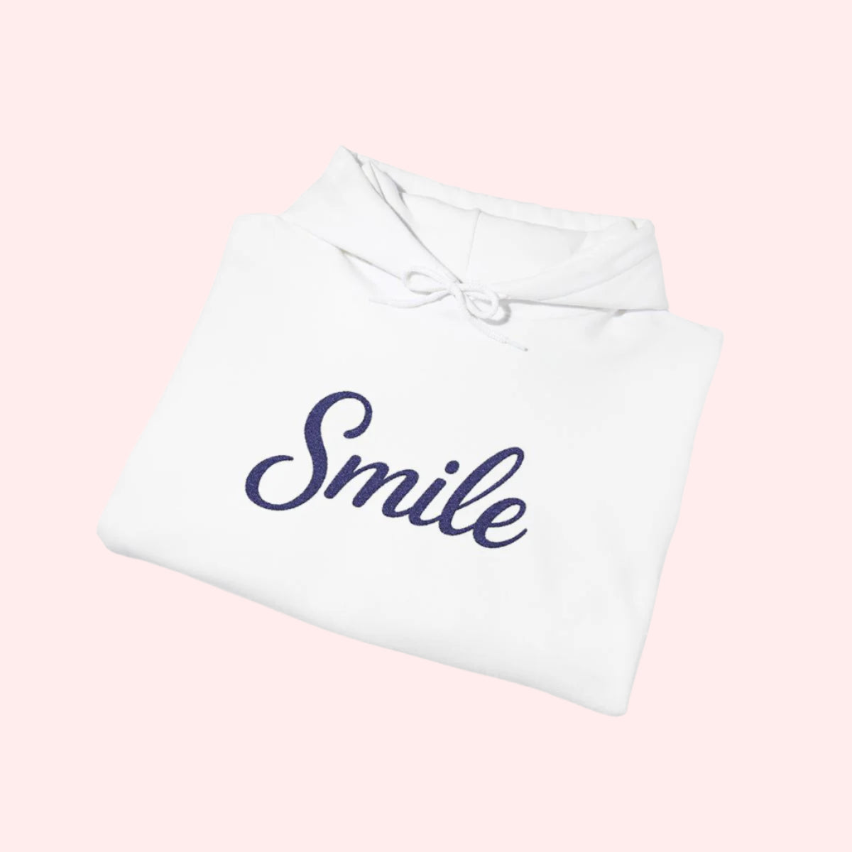 Smile Signature Embroidered Hoodie White - Smile Clothing