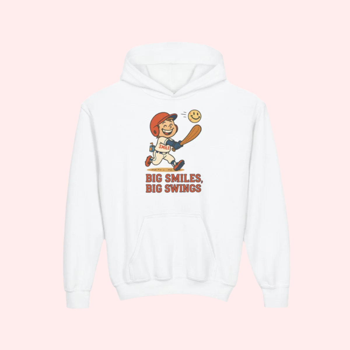 Smile “Big Smiles Big Swings” Kids Hoodie - Smile Clothing