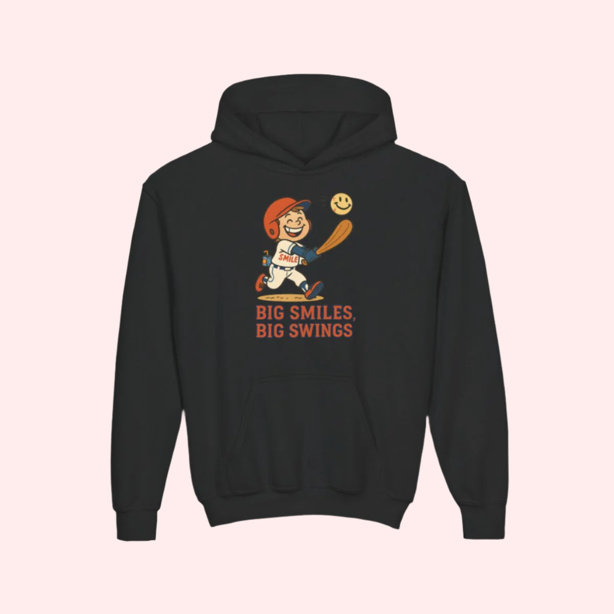 Smile “Big Smiles Big Swings” Kids Hoodie - Smile Clothing