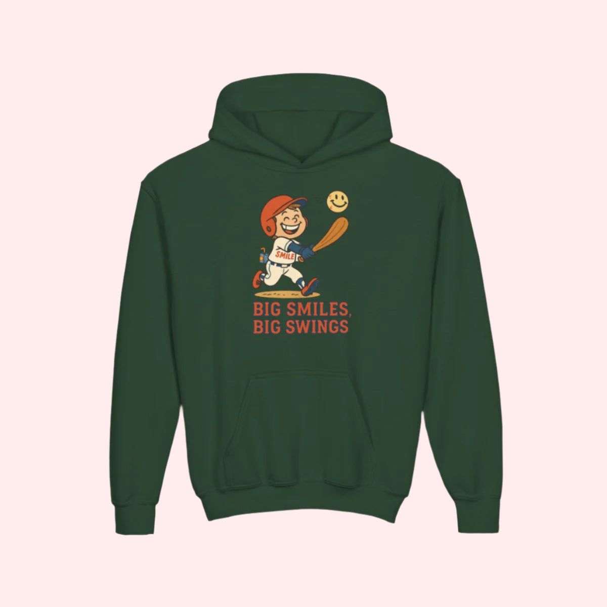 Smile “Big Smiles Big Swings” Kids Hoodie - Smile Clothing