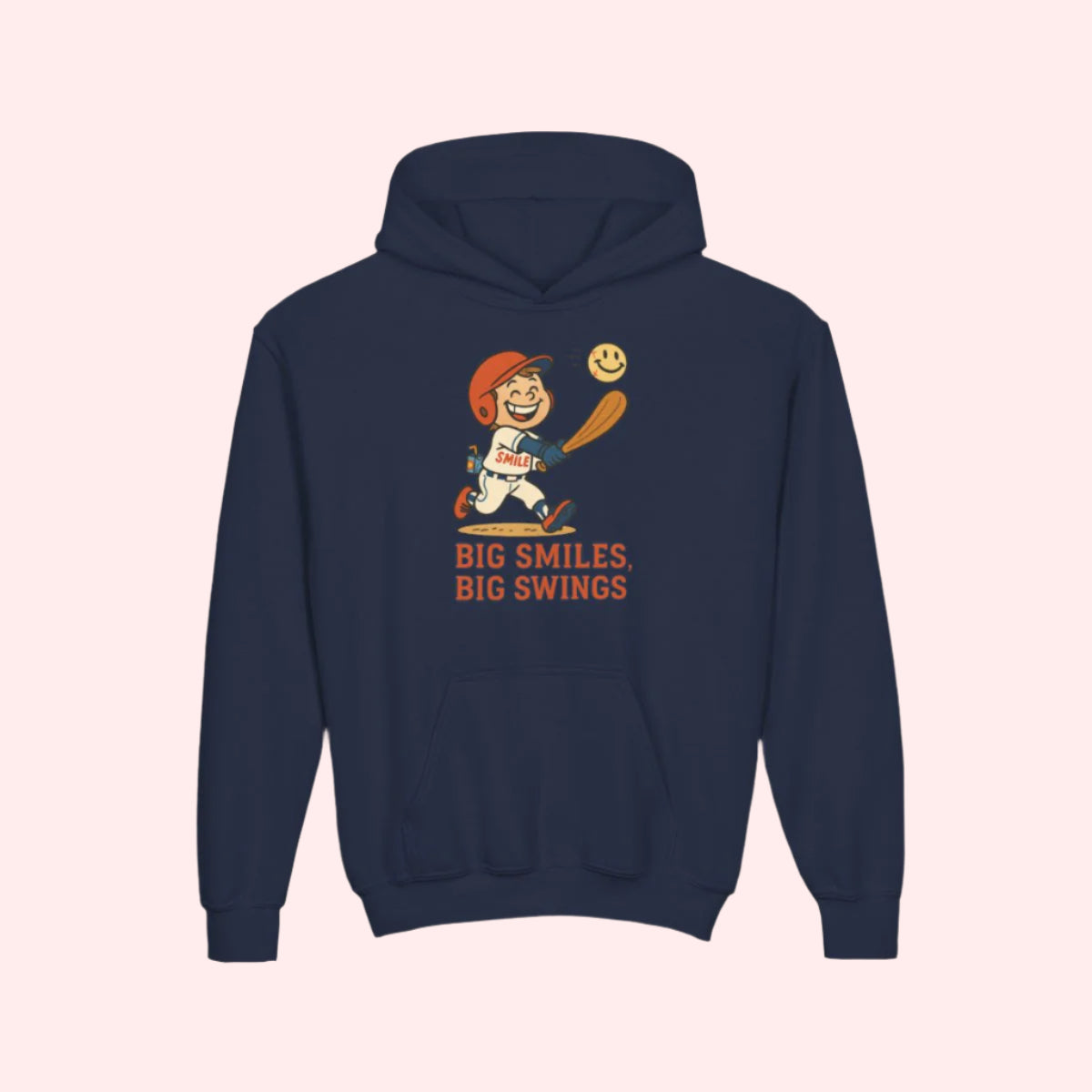 Smile “Big Smiles Big Swings” Kids Hoodie - Smile Clothing