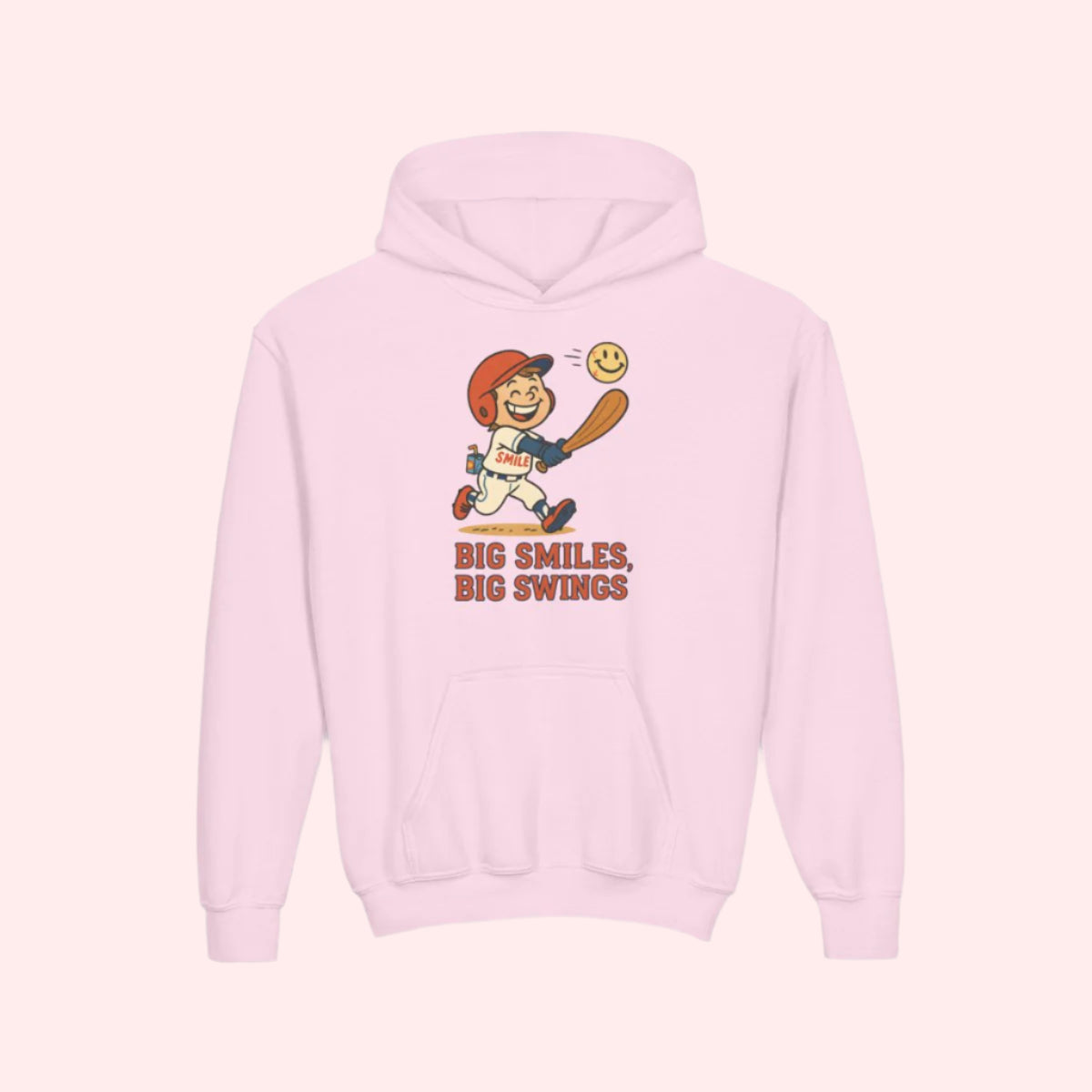 Smile “Big Smiles Big Swings” Kids Hoodie - Smile Clothing