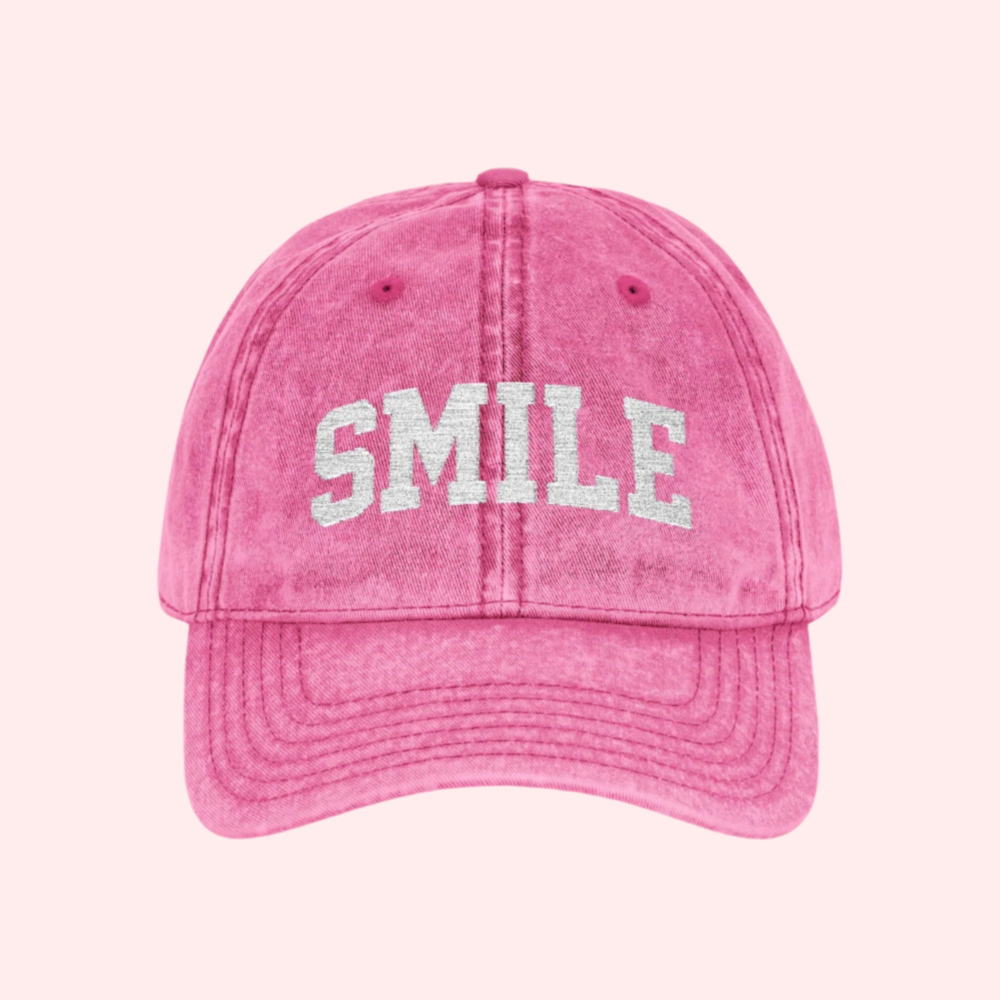 Vintage Pink Smile Hat - Smile Clothing