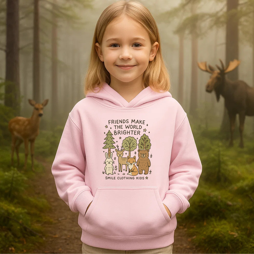 Smile “Friends Make the World Brighter” Kids Hoodie