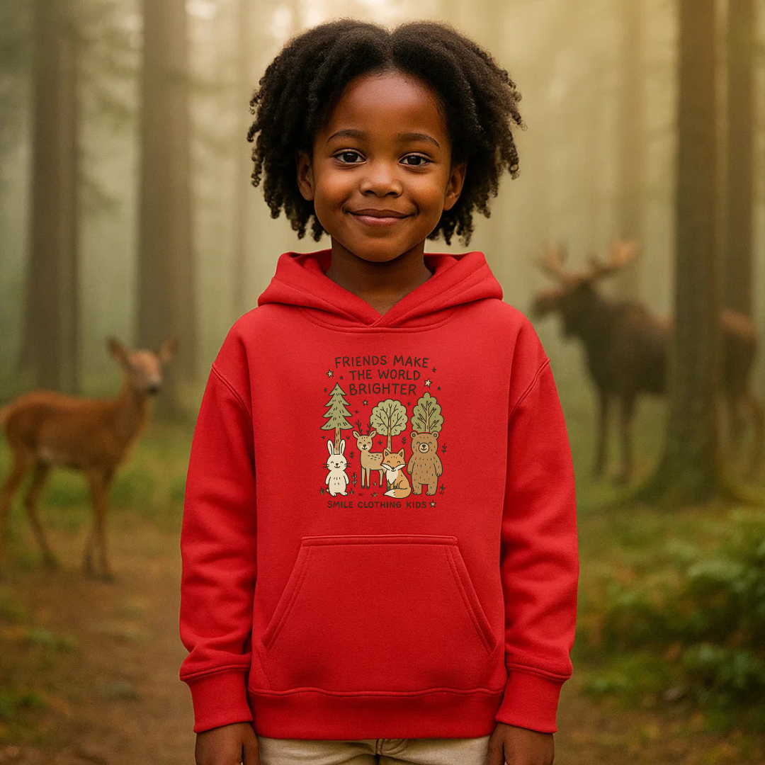 Smile “Friends Make the World Brighter” Kids Hoodie