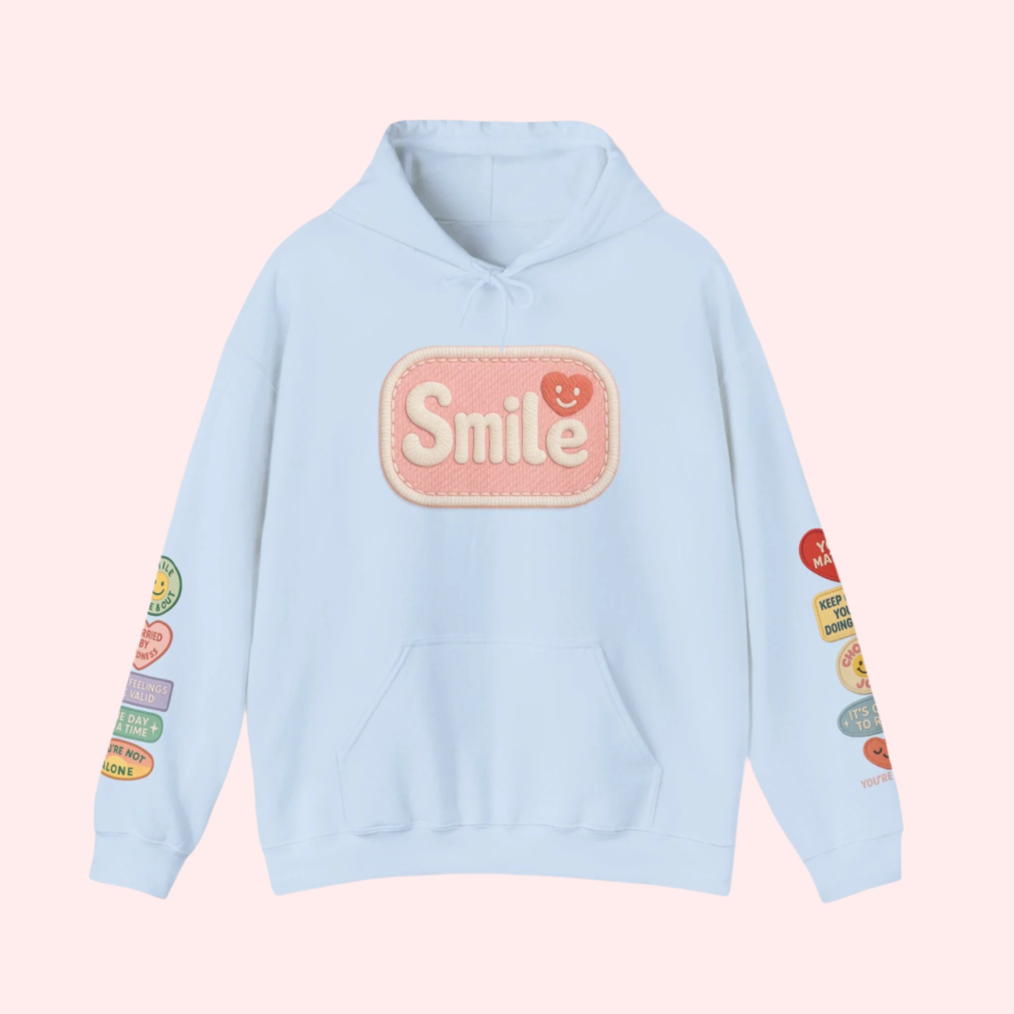 Smile Affirmations Patchwork Hoodie - Smile Clothing
