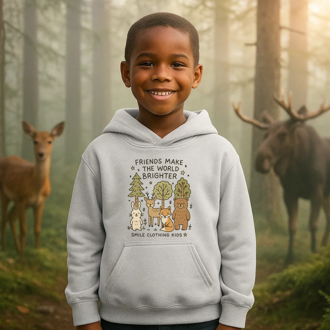 Smile “Friends Make the World Brighter” Kids Hoodie