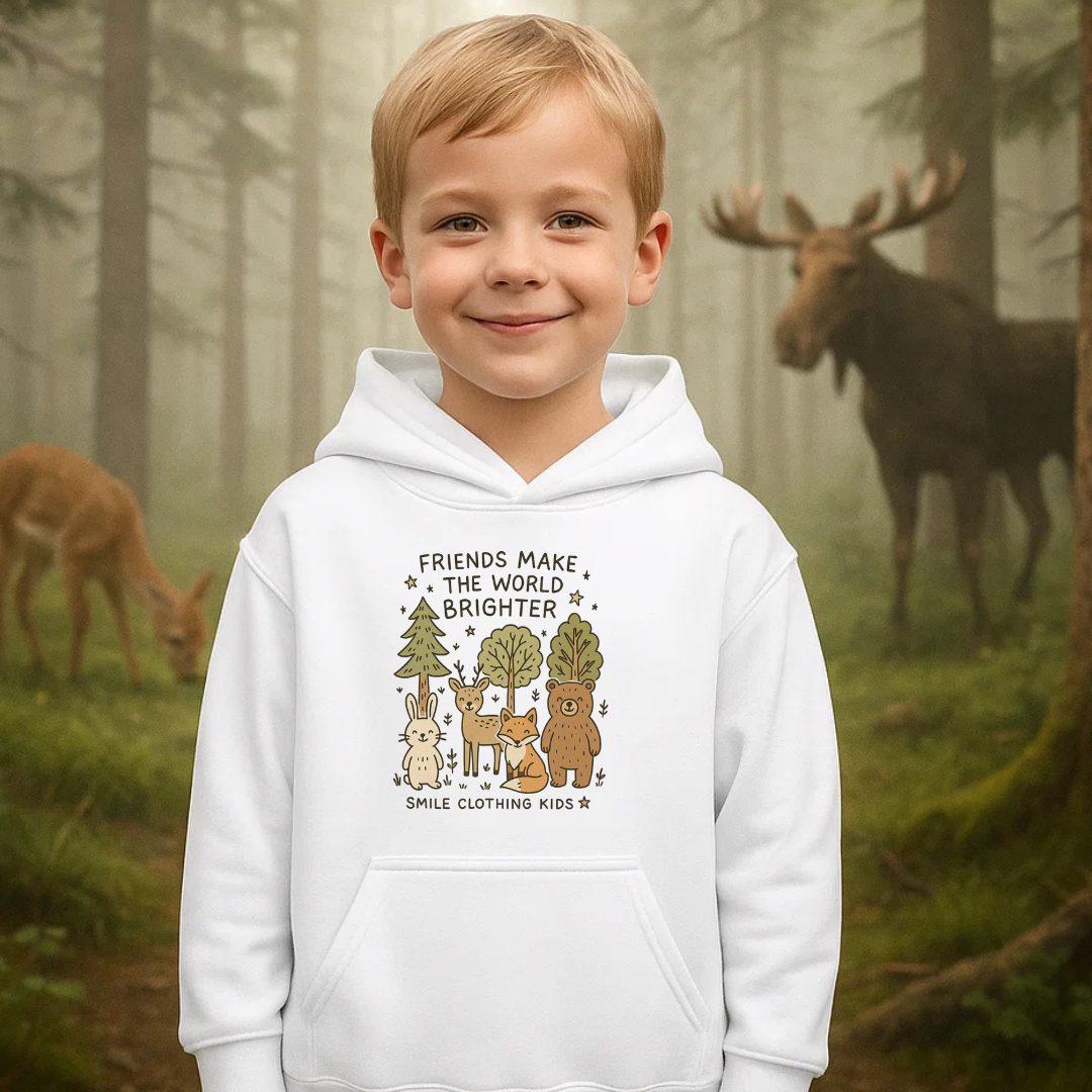 Smile “Friends Make the World Brighter” Kids Hoodie