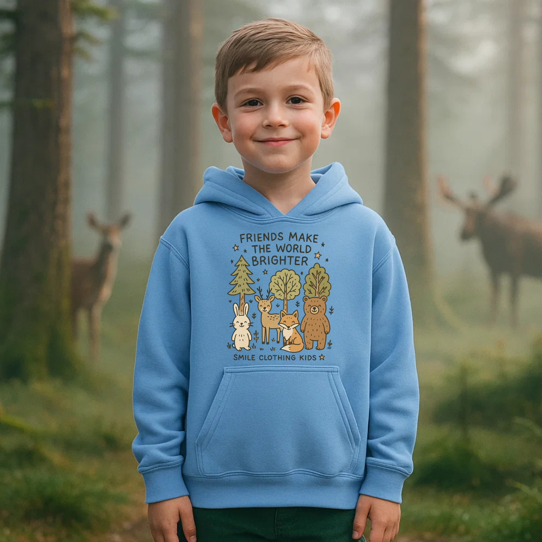 Smile “Friends Make the World Brighter” Kids Hoodie