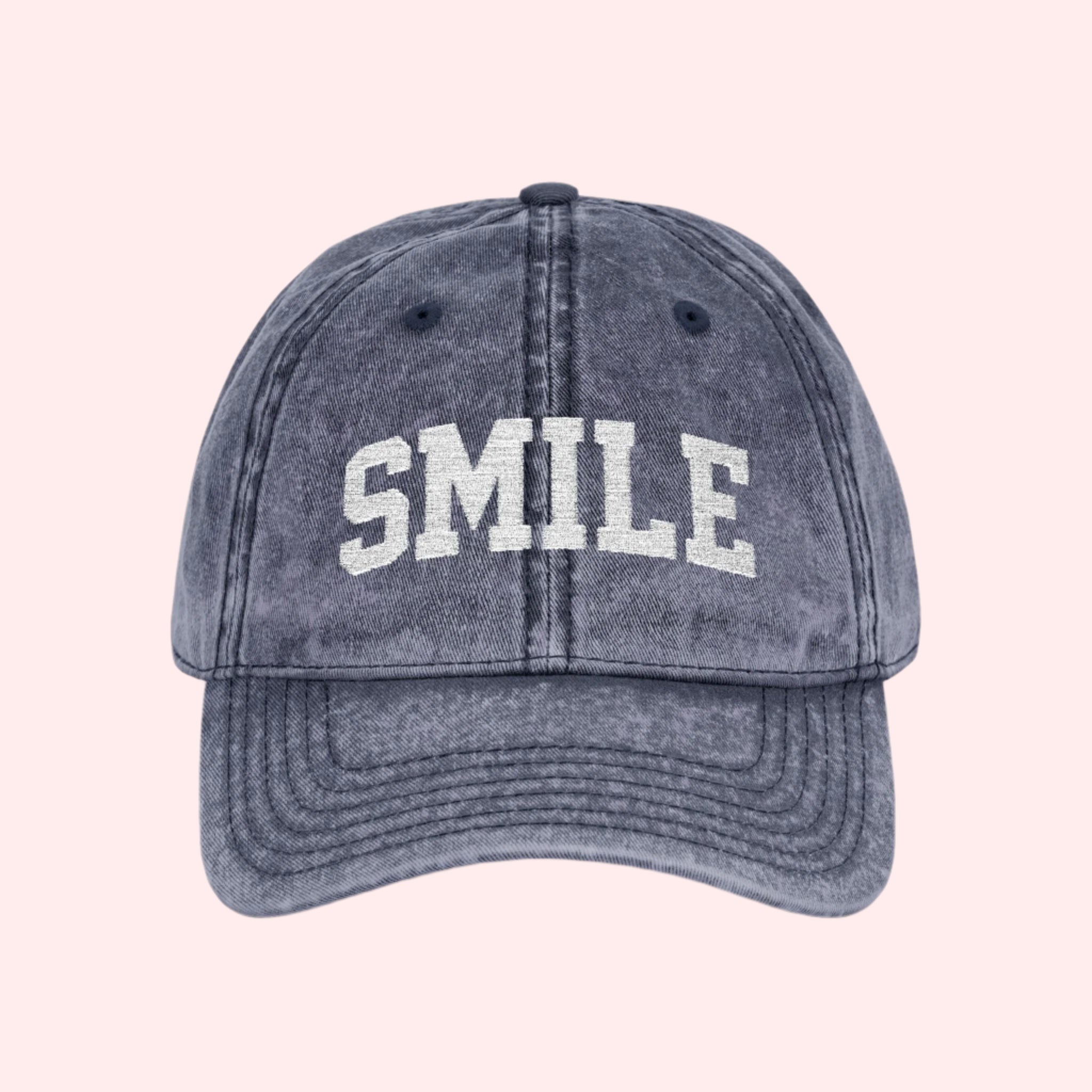 Vintage Navy Blue Smile Hat - Smile Clothing