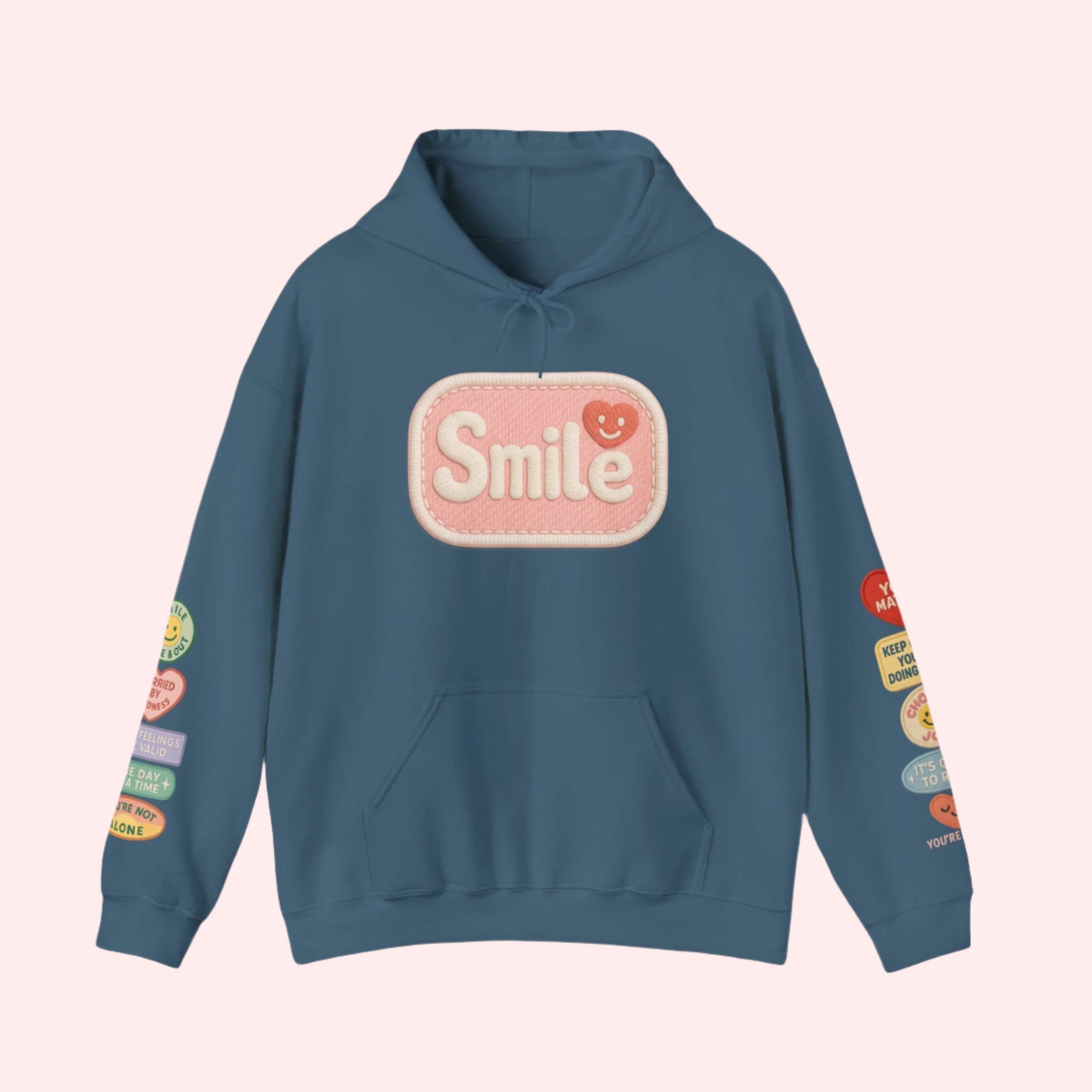 Smile Affirmations Patchwork Hoodie - Smile Clothing