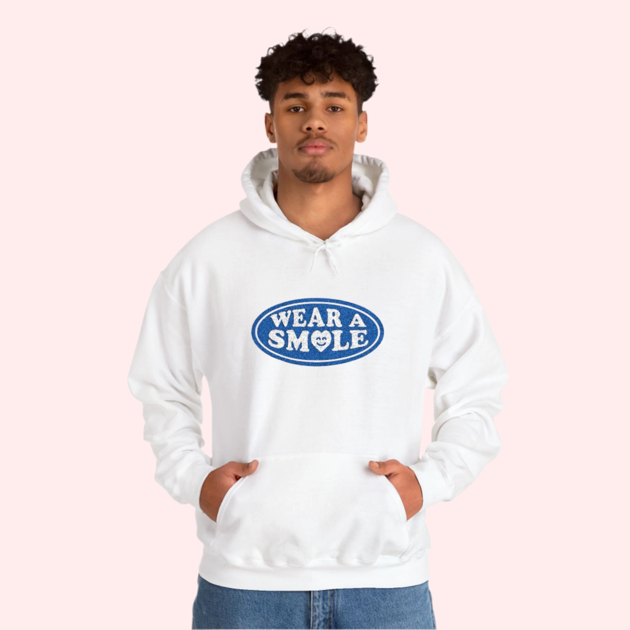 Wear a Smile White Embroidered Hoodie