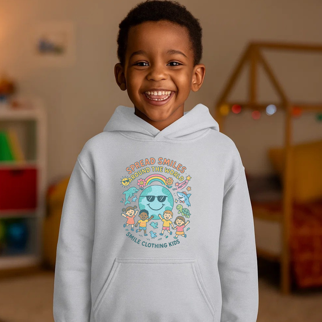 Smile “Spread Smiles Across the World” Kids Hoodie