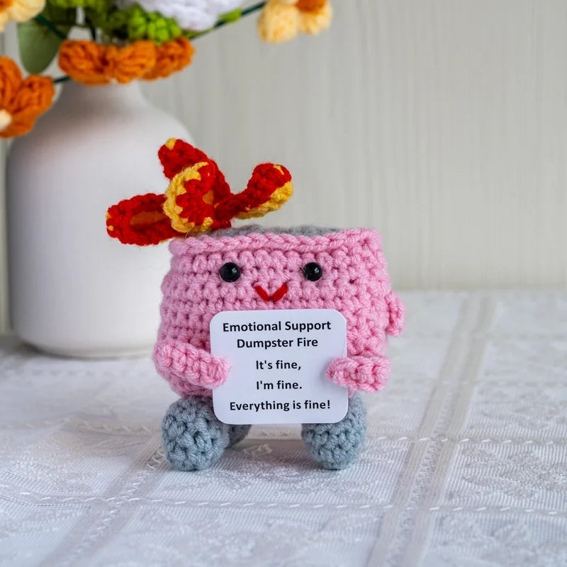 New Knitted Positive Turtle Doll Handmade Emotional Support Positive Crochet Sea Turtles Gifts for Christmas New Year Birthday