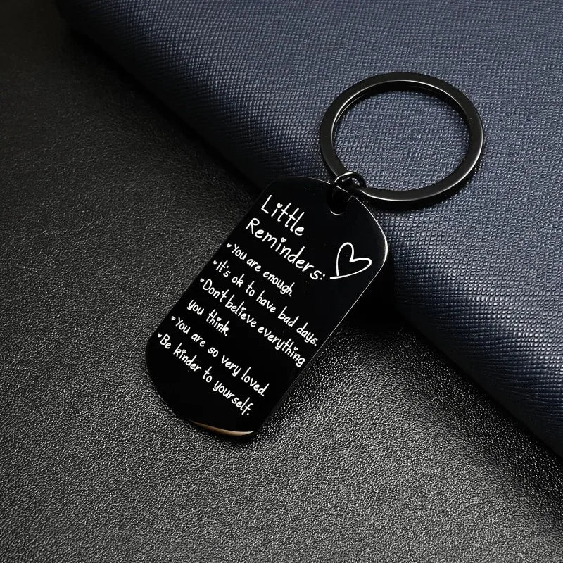 Little Reminders Keychain Inspiration Gifts for Women Men Affirmation Uplifting Mental Health You Are Enough Keyring Jewelry