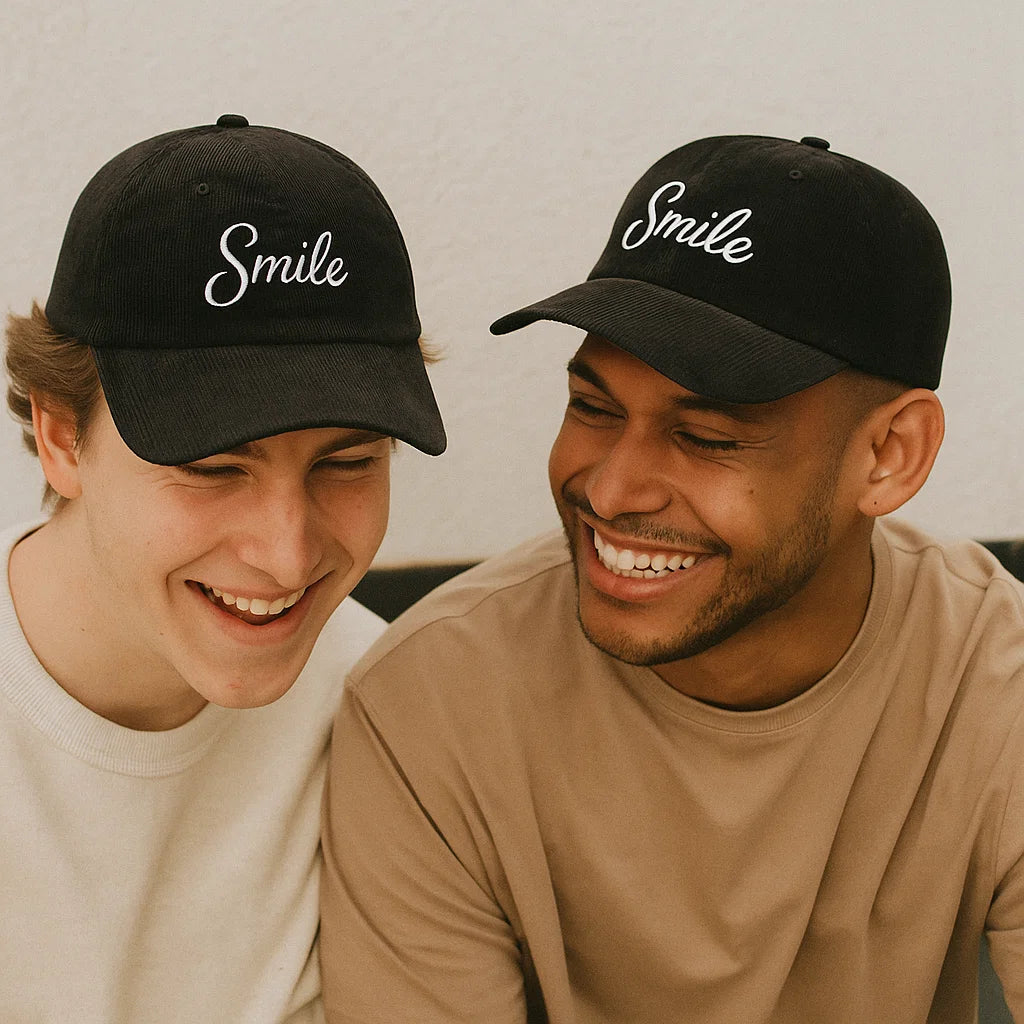 Smile Signature Vintage Corduroy Hat – Black