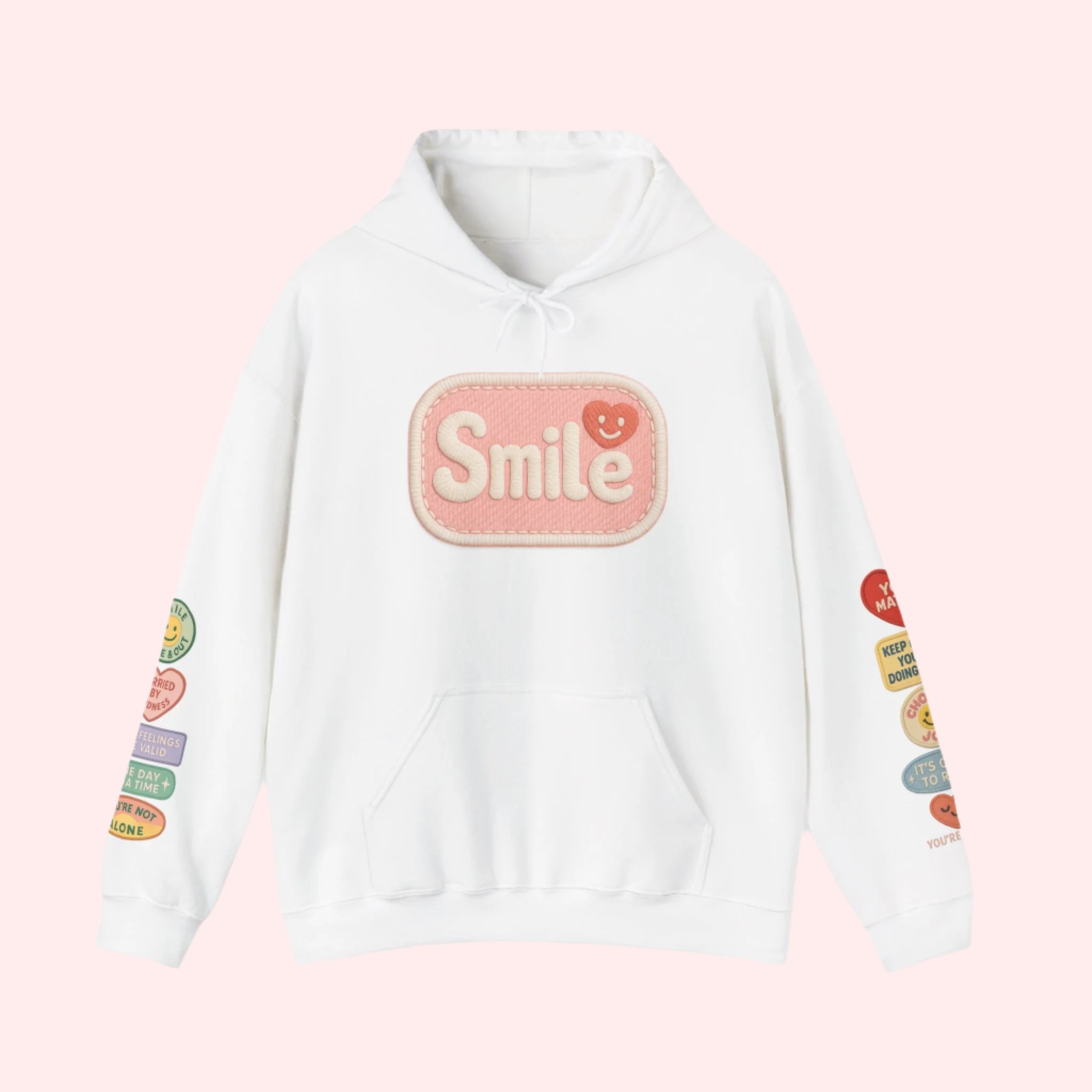 Smile Affirmations Patchwork Hoodie