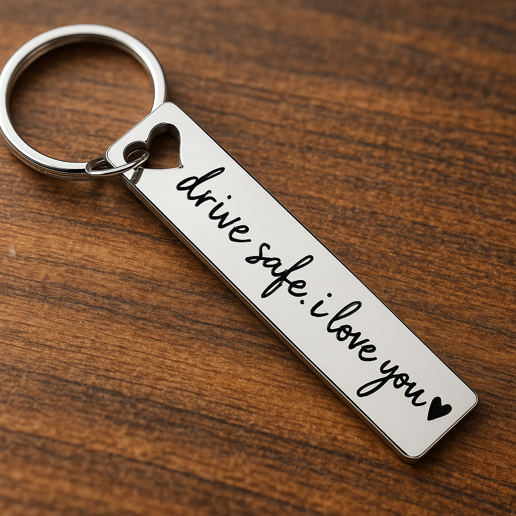 Smile Safe Driving, I Love You Keychain 
