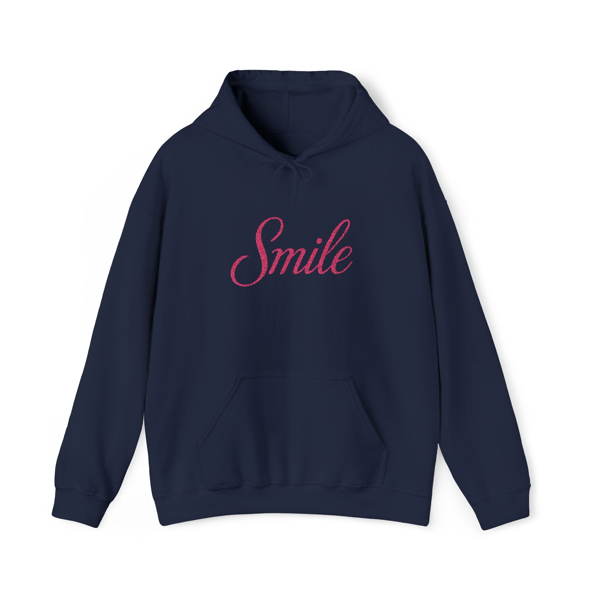 Smile Signature Embroidered Hoodie Navy