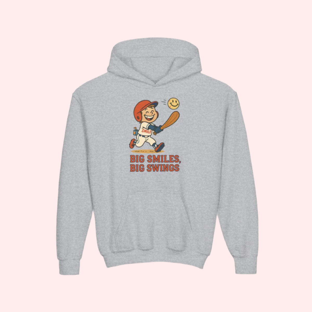 Smile “Big Smiles Big Swings” Kids Hoodie - Smile Clothing