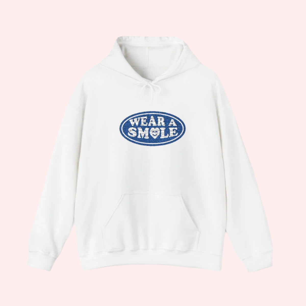 Wear a Smile White Embroidered Hoodie - Smile Clothing