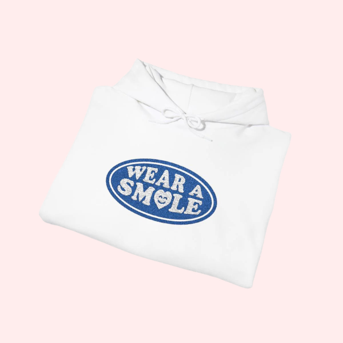 Wear a Smile White Embroidered Hoodie - Smile Clothing