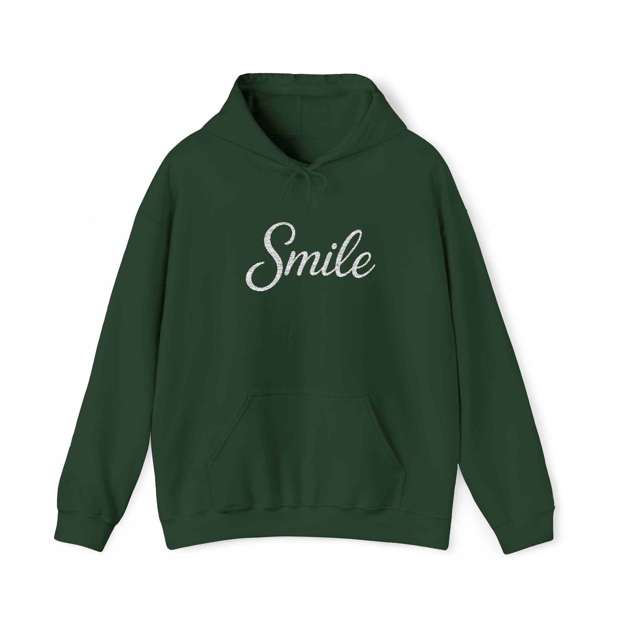 Smile Signature Embroidered Hoodie Forest Green