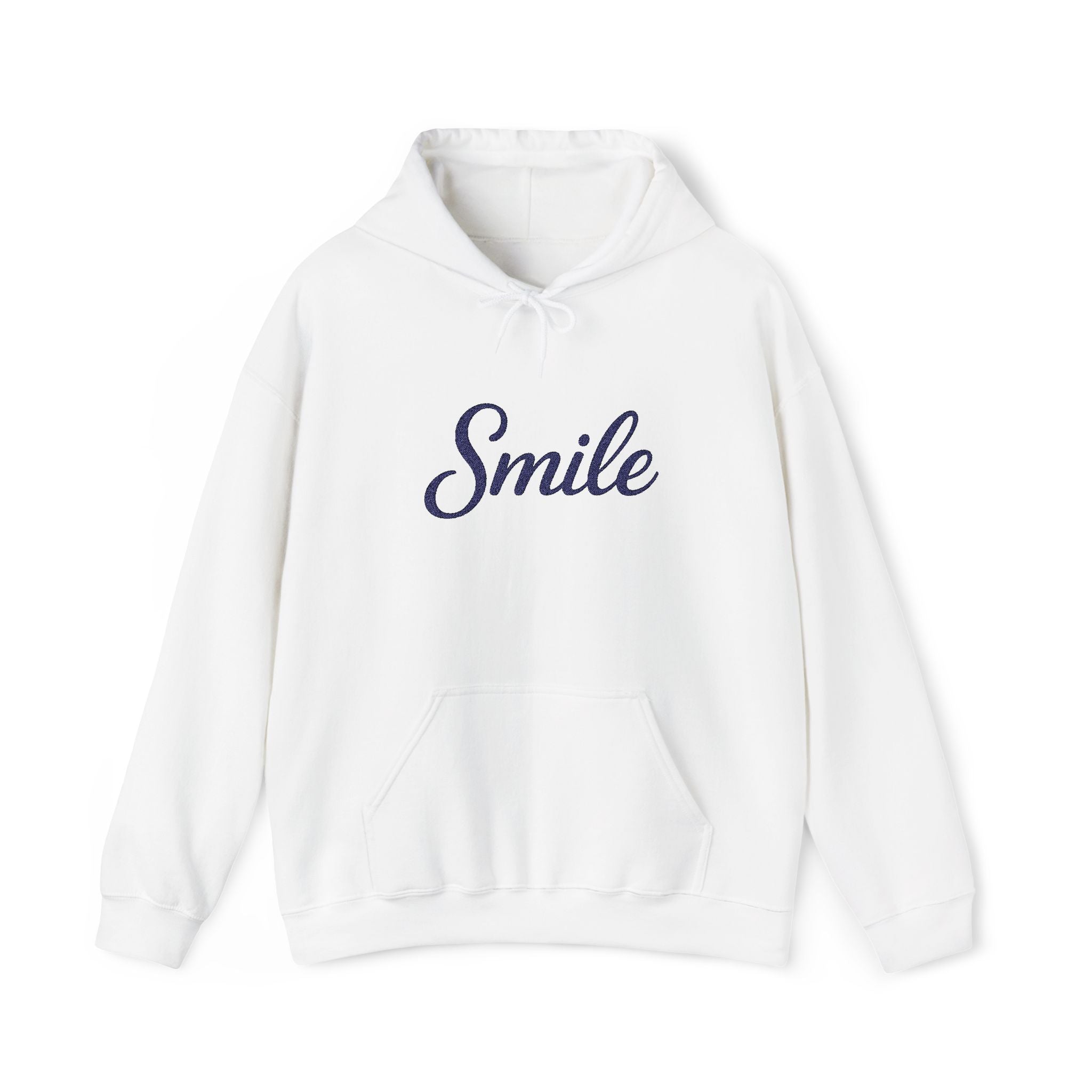 Smile Signature Embroidered Hoodie White