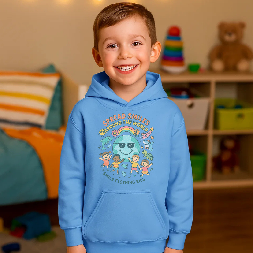 Smile “Spread Smiles Across the World” Kids Hoodie