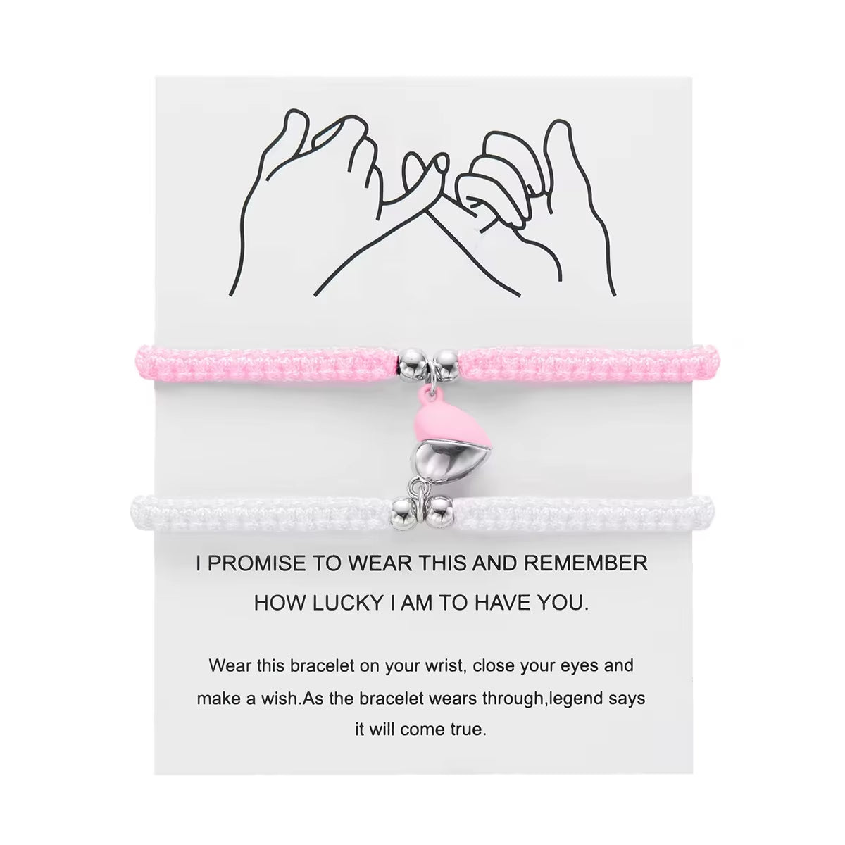 2Pcs/Set Romantic Heart Magnetic Attract Couple Bracelet for Women Men Fashion Braided Rope Matching Bracelet Friendship Jewelry