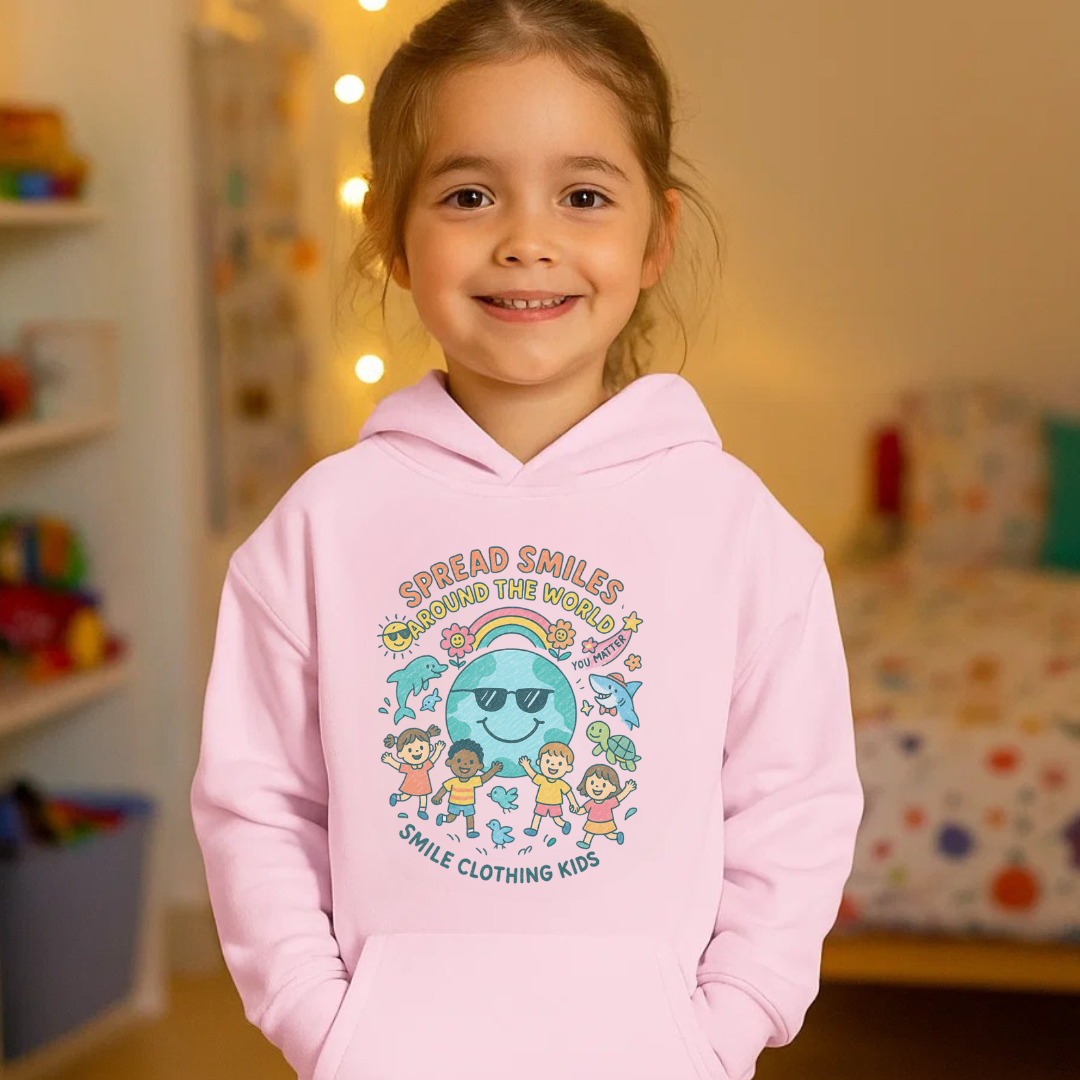 Smile “Spread Smiles Across the World” Kids Hoodie