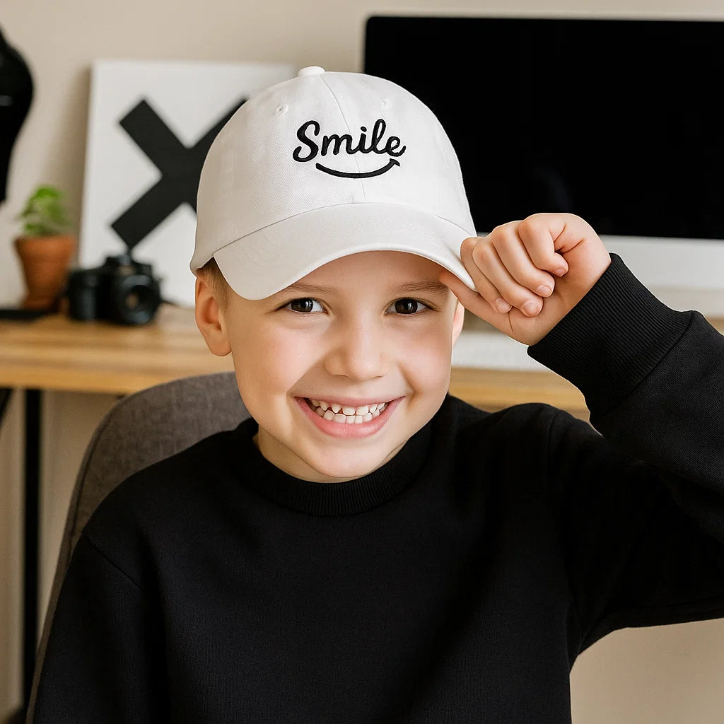Smile Signature Kids Hat White - Smile Clothing
