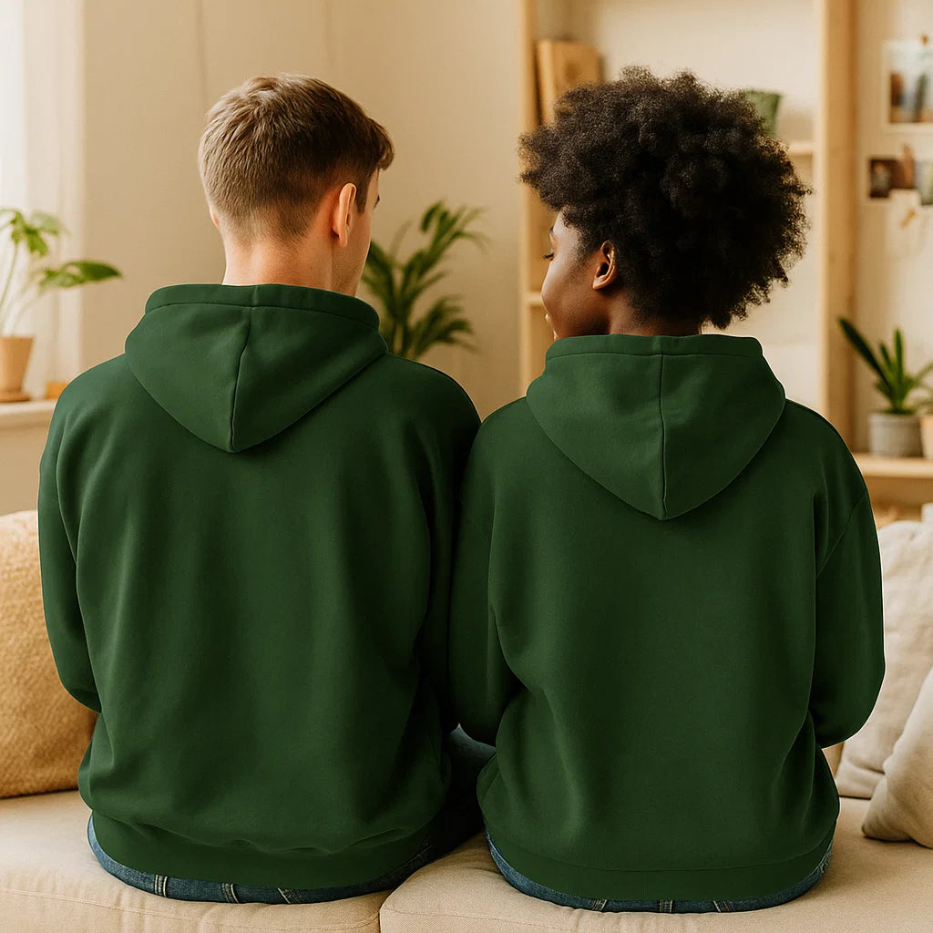 Smile Signature Embroidered Hoodie Forest Green