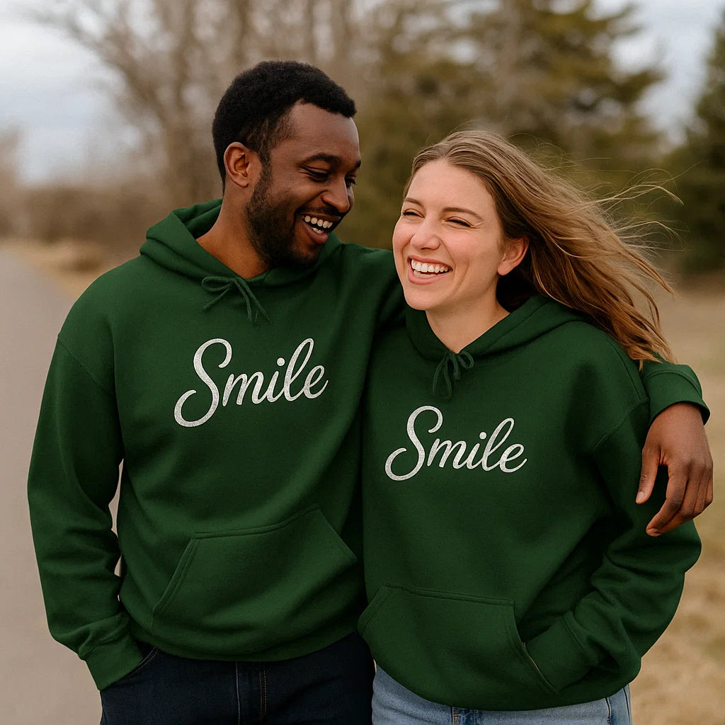 Smile Signature Embroidered Hoodie Forest Green - Smile Clothing