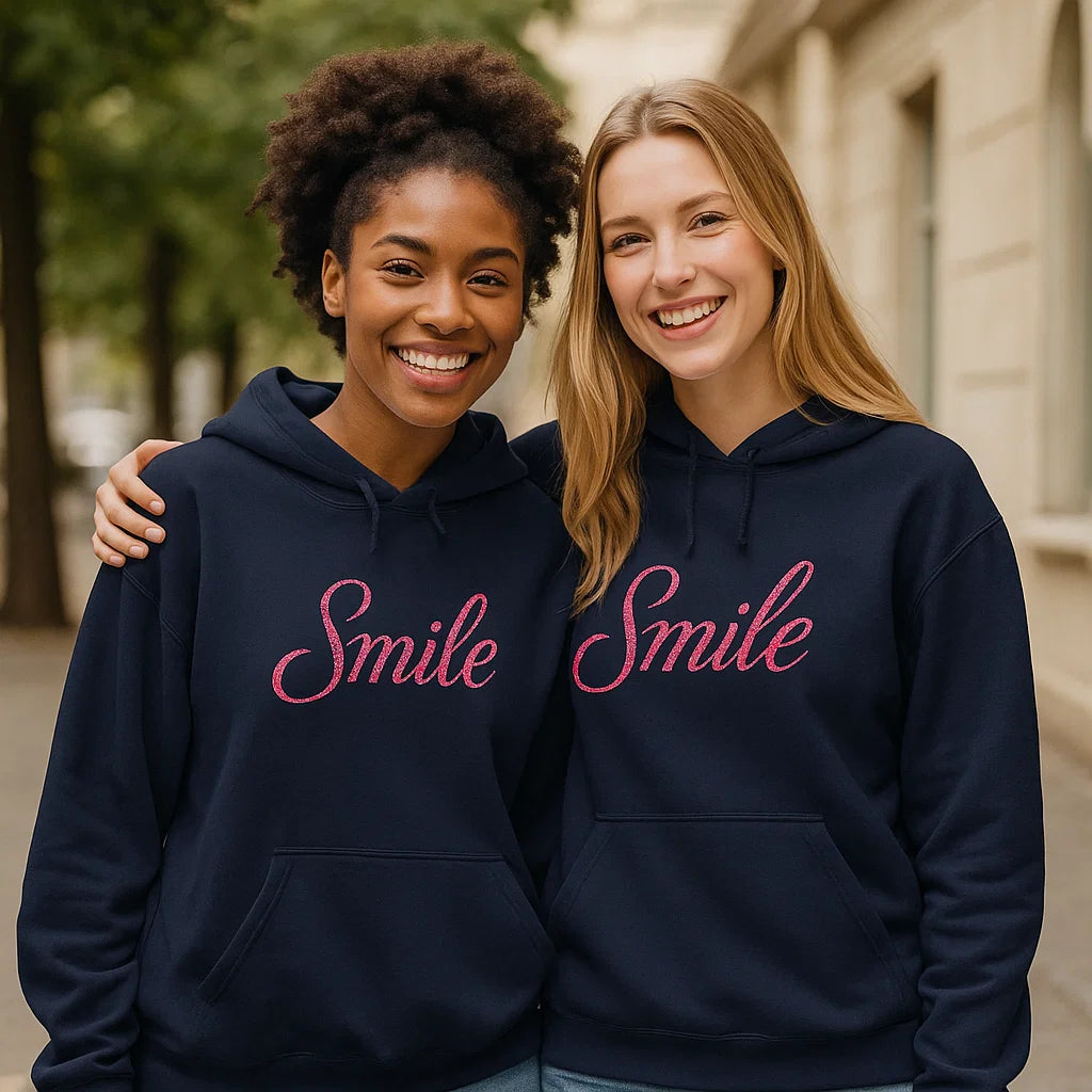 Smile Signature Embroidered Hoodie Navy - Smile Clothing
