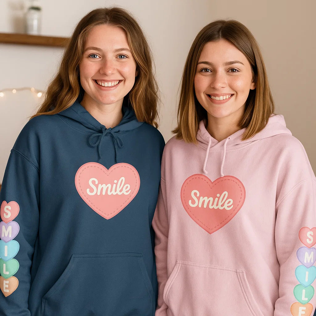 Smile Hearts on My Sleeve Hoodie