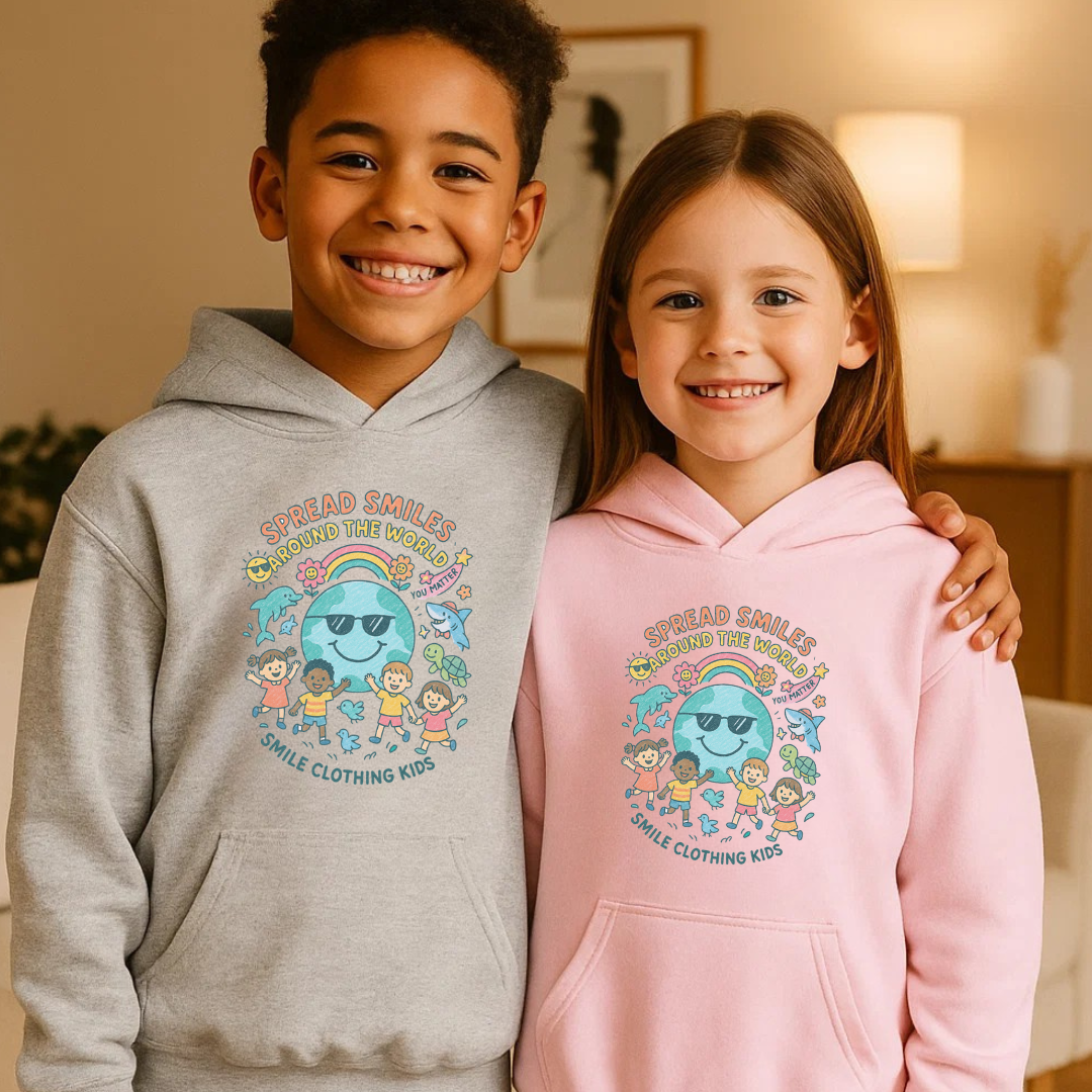 Smile “Spread Smiles Across the World” Kids Hoodie - Smile Clothing