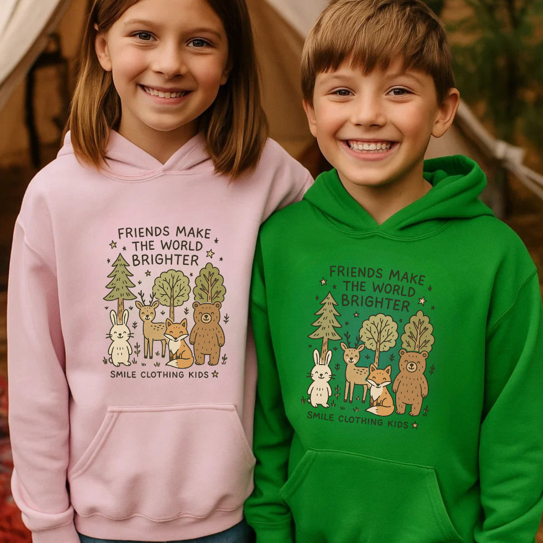 Smile “Friends Make the World Brighter” Kids Hoodie - Smile Clothing