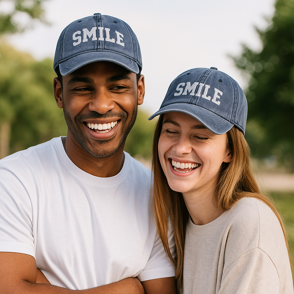Vintage Navy Blue Smile Hat - Smile Clothing