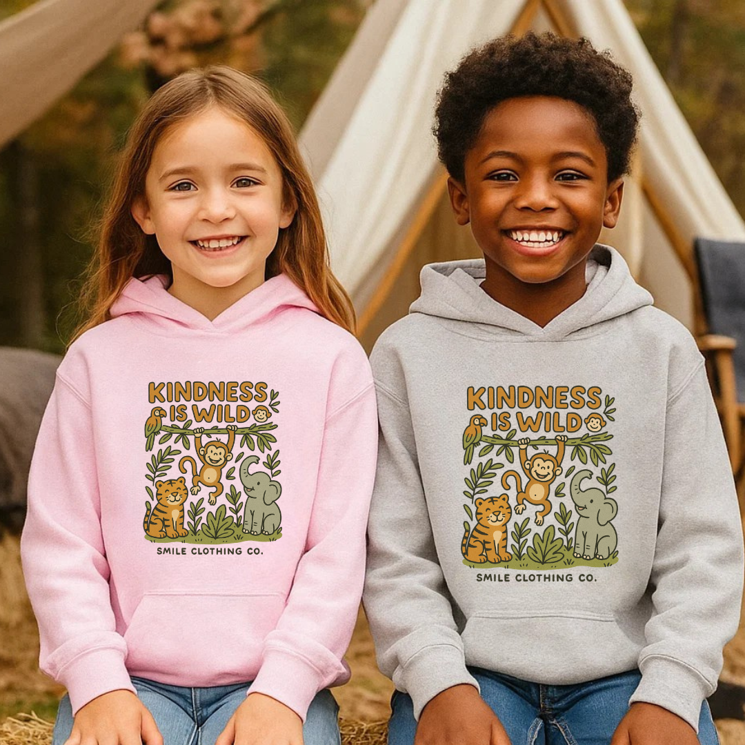 Smile “Kindness Is Wild” Kids Hoodie - Smile Clothing
