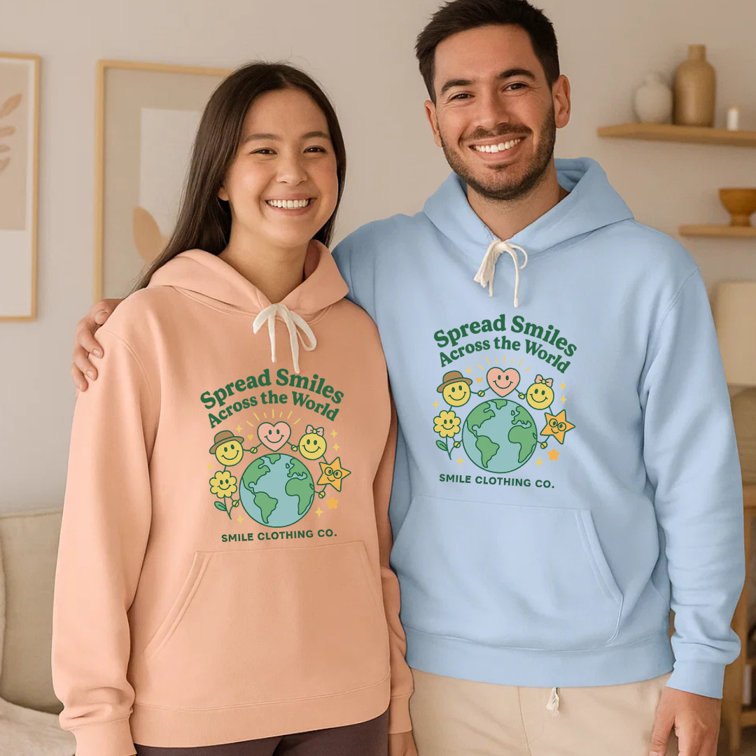 Spread Smiles Across the World Hoodie - Smile Clothing